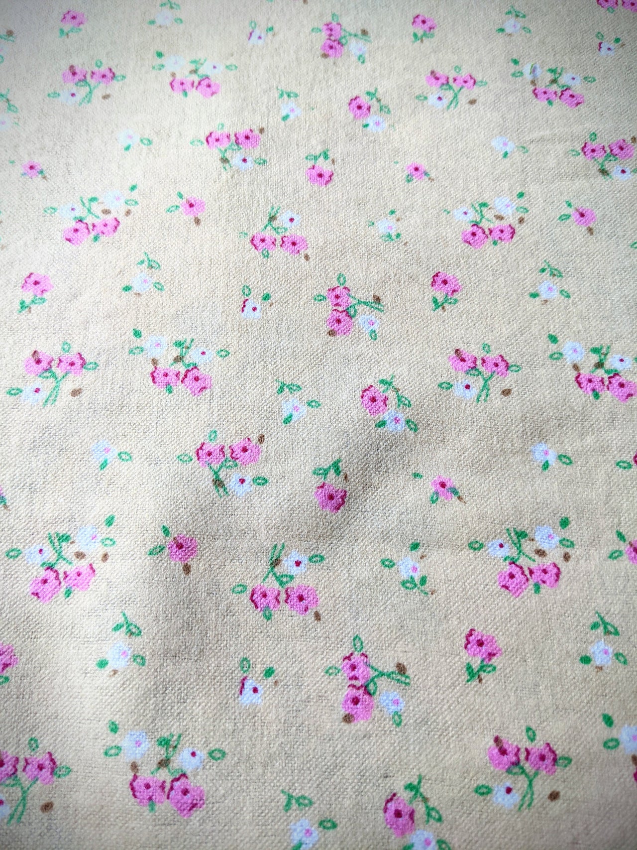 Yellow Small Flowers Winceyette Brushed Cotton Fabric, Pink and White Small Flowers Fabric, Small Flower Fabric
