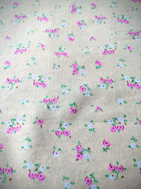 Thumbnail for Yellow Small Flowers Winceyette Brushed Cotton Fabric, Pink and White Small Flowers Fabric, Small Flower Fabric