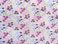 Thumbnail for Pink And Purple Poly Cotton Floral Fabric, Floral Fabric, Small Print Fabric