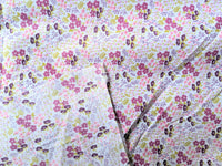 Thumbnail for Pink And Purple Poly Cotton Floral Fabric, Floral Fabric, Small Print Fabric