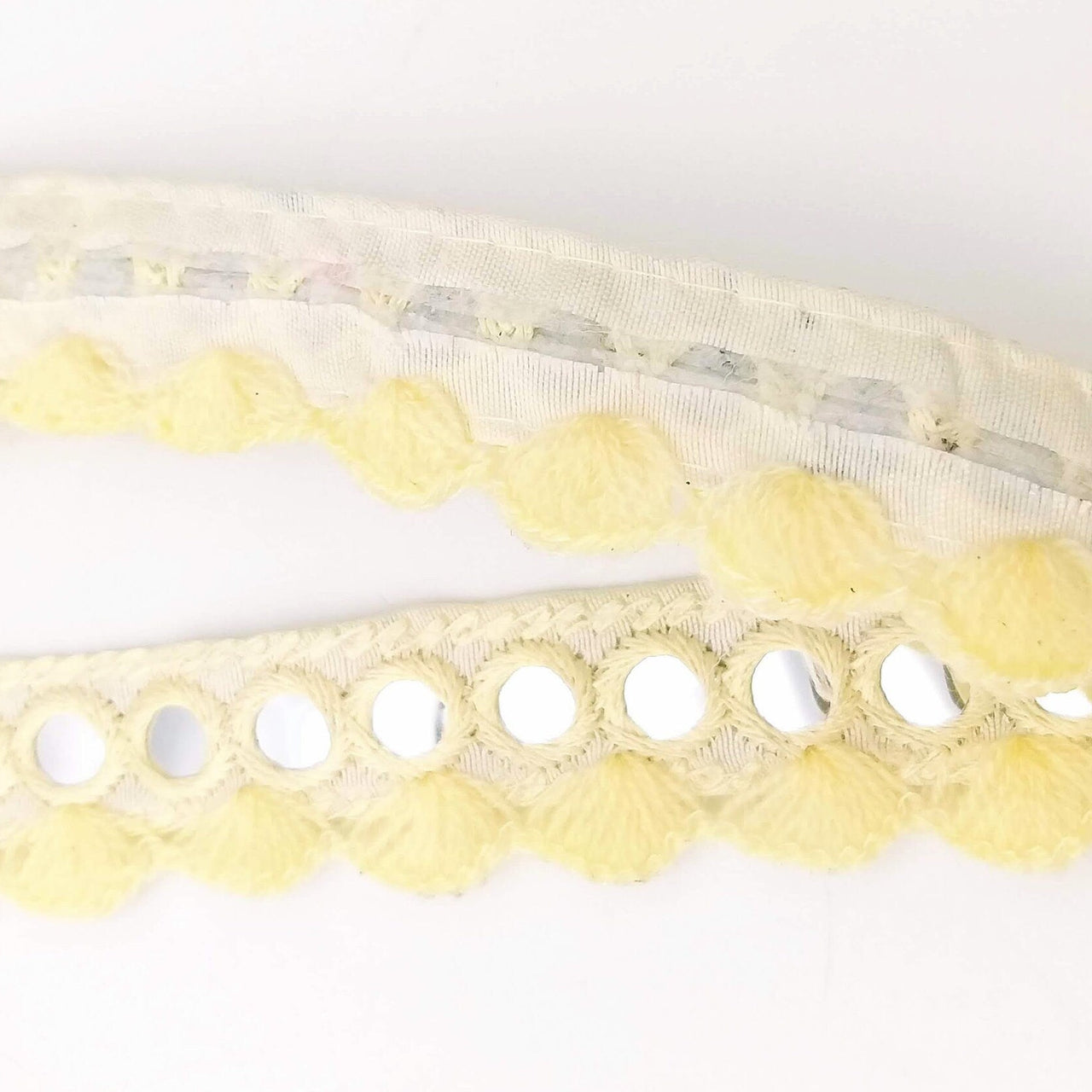 Beige Fringe Trim With Mirrors, Boho, Bohemian Trim