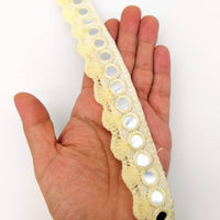 Thumbnail for Beige Fringe Trim With Mirrors, Boho, Bohemian Trim