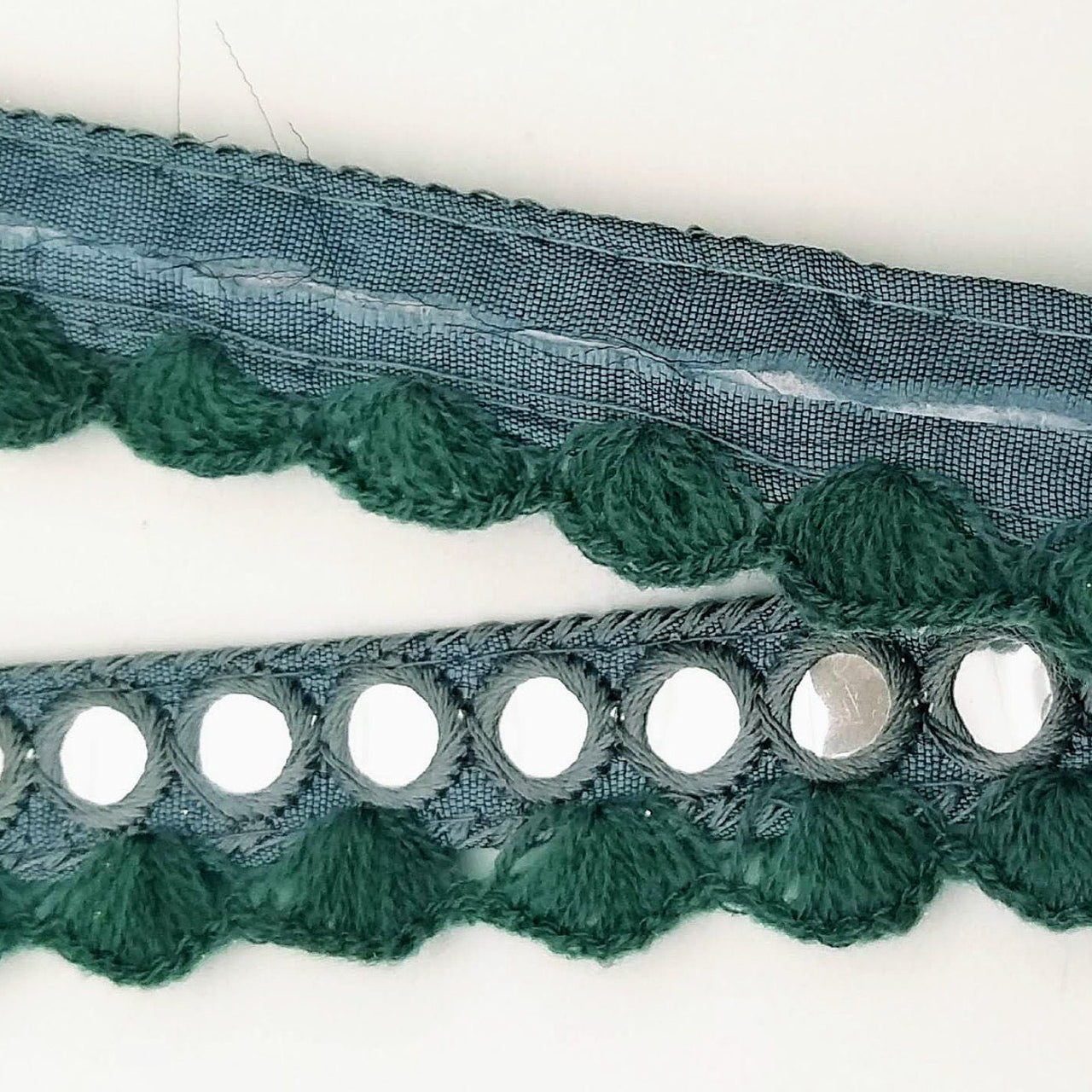 Grey Fringe Trim With Mirrors, Boho, Bohemian Trim