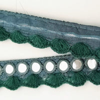 Thumbnail for Grey Fringe Trim With Mirrors, Boho, Bohemian Trim