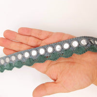 Thumbnail for Grey Fringe Trim With Mirrors, Boho, Bohemian Trim