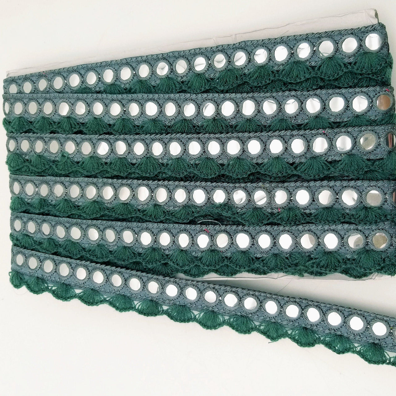 Grey Fringe Trim With Mirrors, Boho, Bohemian Trim