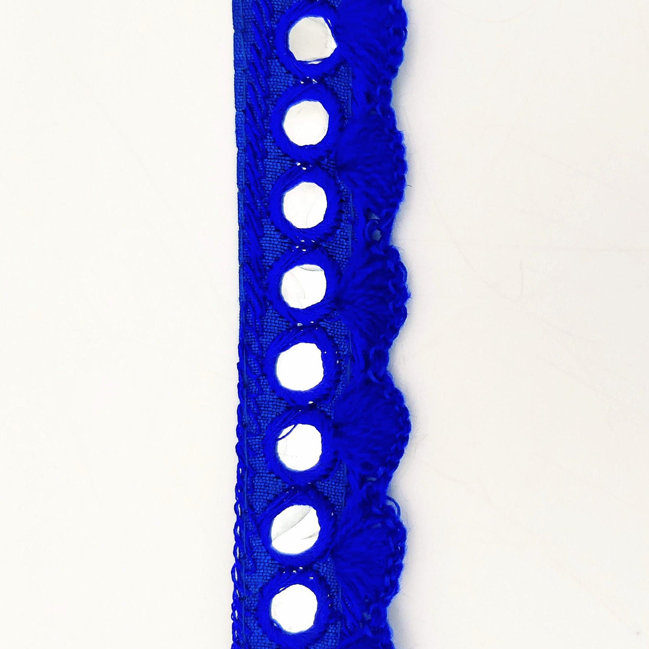 Royal Blue Fringe Trim With Mirrors, Boho, Bohemian Trim