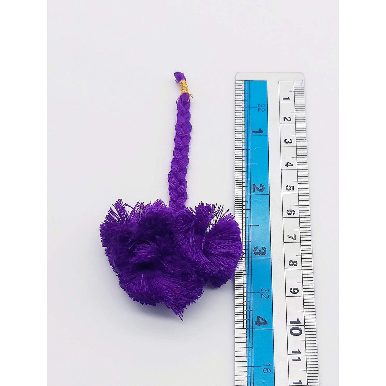 4 x Violet Pom-Pom Tassels Latkan, Pompom Decorations, Pom poms