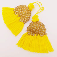 Thumbnail for Hand Embroidered Gold Tassels, Gold Latkans, Indian Tassels