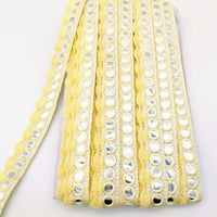 Thumbnail for Beige Fringe Trim With Mirrors, Boho, Bohemian Trim