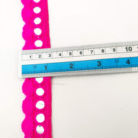 Thumbnail for Fuchsia Pink Fringe Trim With Mirrors, Boho, Bohemian Trim