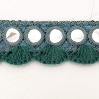 Thumbnail for Grey Fringe Trim With Mirrors, Boho, Bohemian Trim