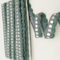 Thumbnail for Grey Fringe Trim With Mirrors, Boho, Bohemian Trim