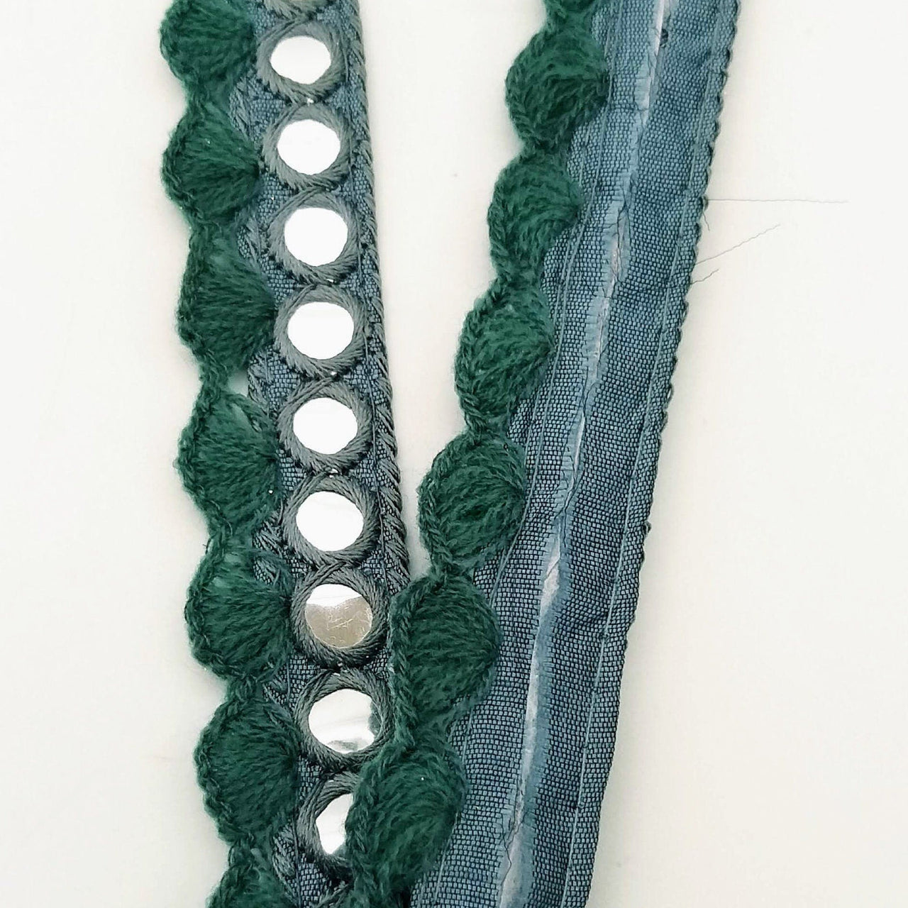 Grey Fringe Trim With Mirrors, Boho, Bohemian Trim