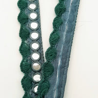 Thumbnail for Grey Fringe Trim With Mirrors, Boho, Bohemian Trim