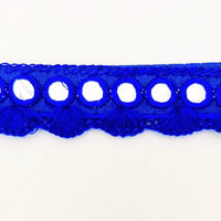 Thumbnail for Royal Blue Fringe Trim With Mirrors, Boho, Bohemian Trim