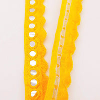 Thumbnail for Yellow Fringe Trim With Mirrors, Boho, Bohemian Trim, Mirrored Trim, Decorative Trim, Trim By 3 Yards, Trim By 9 Yards