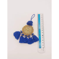 Thumbnail for Set of 2 Embroidered Tassels, Royal Blue and Gold Tassels, Indian Tassels