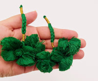 Thumbnail for 4 x Green Pom-Pom Tassels Latkan, Pompom Decorations, Pom poms