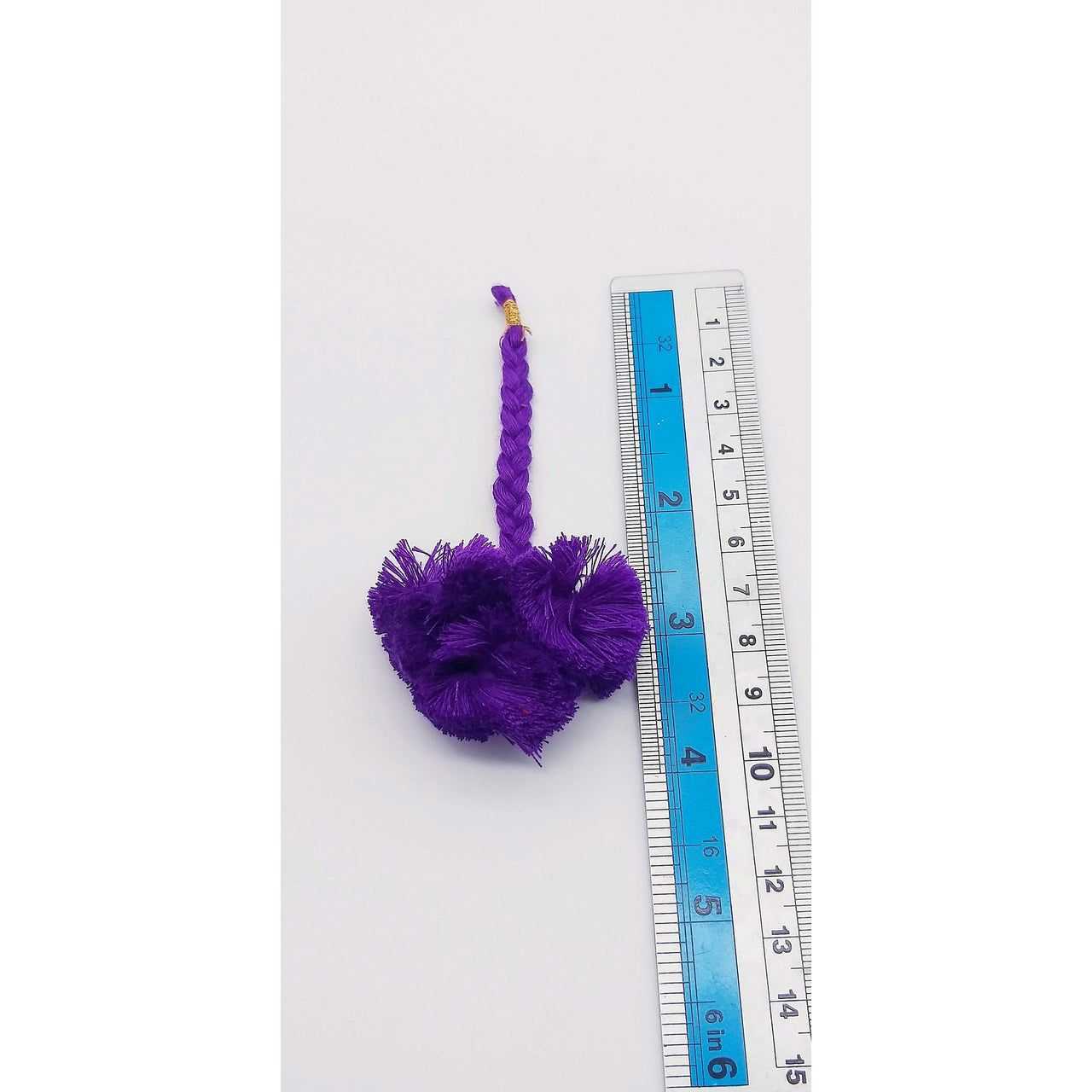 4 x Violet Pom-Pom Tassels Latkan, Pompom Decorations, Pom poms