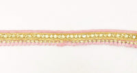 Thumbnail for Pink Tassels Trim, Gold Fringe Trim, Beaded Trim