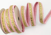 Thumbnail for Pink Tassels Trim, Gold Fringe Trim, Beaded Trim