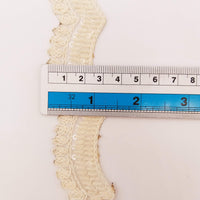 Thumbnail for Off White Scallop Lace Trim Embroidered, Cutwork Trim, Scallops Wedding Trim