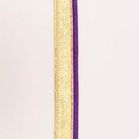Thumbnail for 3 Yards, Flanged Insertion Gold Fabric Trim With Violet Piping, 15mm Cord piping Trim Decorative Sewing Edge Trim Flanged Piping Cord
