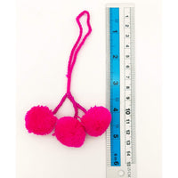 Thumbnail for Fuchsia Pink Beaded Pom-Pom Tassels Latkan, Pompom Decorations, Pom poms