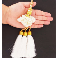 Thumbnail for White Tassels With Pearl and Beads Embellishments Indian Tassels Wedding Bridal Latkan, Ethnic Tassels, Indian Latkan
