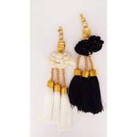 Thumbnail for White Tassels With Pearl and Beads Embellishments Indian Tassels Wedding Bridal Latkan, Ethnic Tassels, Indian Latkan