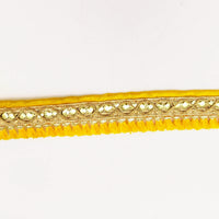 Thumbnail for Yellow Tassels Trim, Gold Fringe Trim, Beaded Trim, Tassels Trim, Sari Trim, Sari Lace, Decorative Trim, Fringing Tape Trim By 3 Yards