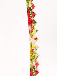 Thumbnail for Beige and Red Floral Fringe Bunting Trim Triangle Shape, 9 Yard Lace Trim, Fringing Trim