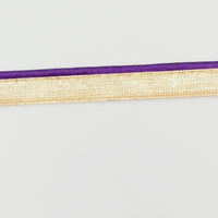 Thumbnail for 3 Yards, Flanged Insertion Gold Fabric Trim With Violet Piping, 15mm Cord piping Trim Decorative Sewing Edge Trim Flanged Piping Cord