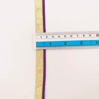 Thumbnail for 3 Yards, Flanged Insertion Gold Fabric Trim With Violet Piping, 15mm Cord piping Trim Decorative Sewing Edge Trim Flanged Piping Cord