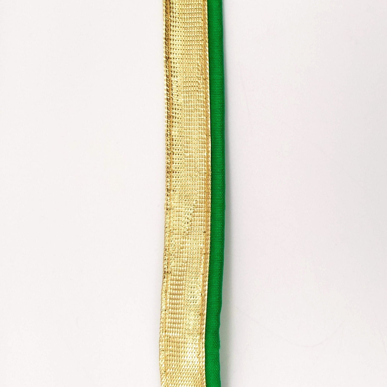 3 Yards, Flanged Insertion Gold Fabric Trim With Green Piping, 15mm Cord piping Trim Decorative Sewing Edge Trim Flanged Piping Cord