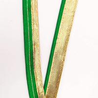 Thumbnail for 3 Yards, Flanged Insertion Gold Fabric Trim With Green Piping, 15mm Cord piping Trim Decorative Sewing Edge Trim Flanged Piping Cord