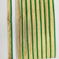 Thumbnail for 3 Yards, Flanged Insertion Gold Fabric Trim With Green Piping, 15mm Cord piping Trim Decorative Sewing Edge Trim Flanged Piping Cord