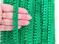 Thumbnail for Green Two Tone Thread Lace, 9 Yards, Embroidery Lace Trims