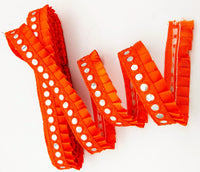 Thumbnail for Orange Satin Pleated Lace Trim, Mirrored Fringe Trimming, Approx. 30mm wide