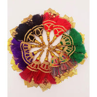Thumbnail for Red Tassels With Gold Beads, Beaded Tassels With Red and Gold Embroidery, Traditional Indian Latkan