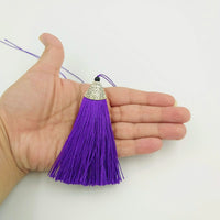 Thumbnail for Purple Tassels Artificial Silk Tassel with Cone Cap, Earring Tassel, Bridal Tassels