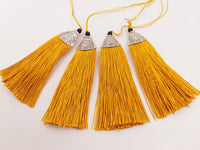 Thumbnail for Gold Yellow Tassels Artificial Silk Tassel with Cone Cap, Earring Tassel, Bridal Tassels