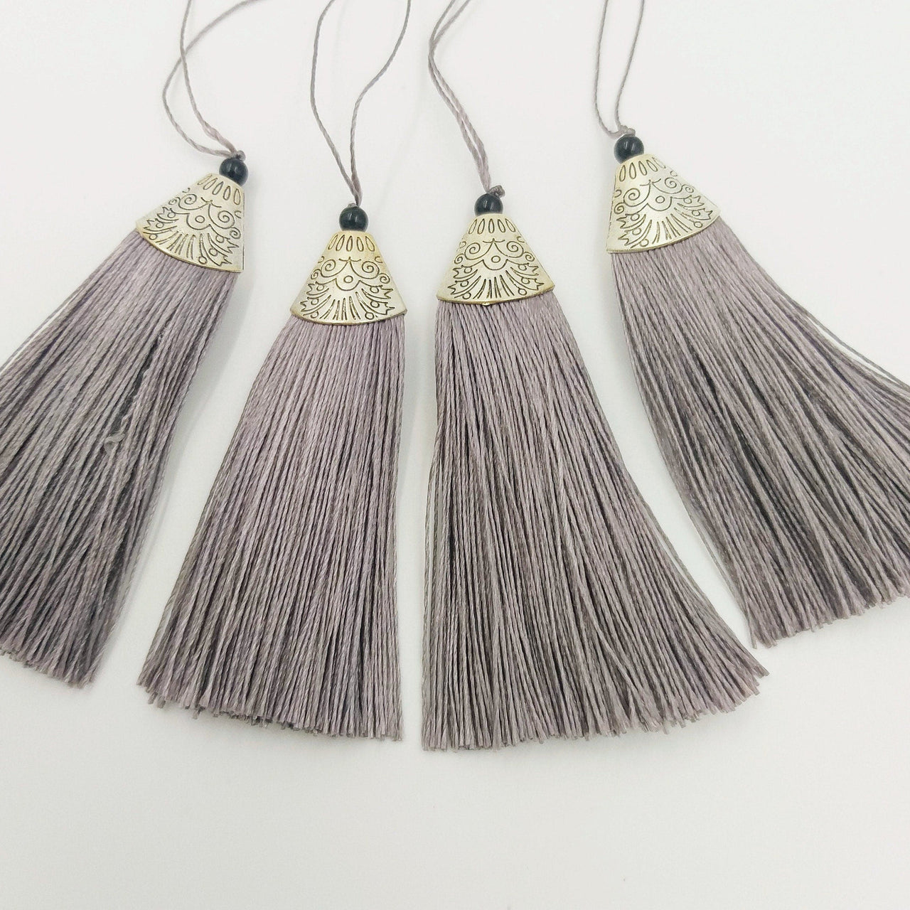Grey Tassels Artificial Silk Tassel with Cone Cap, Earring Tassel, Bridal Tassels