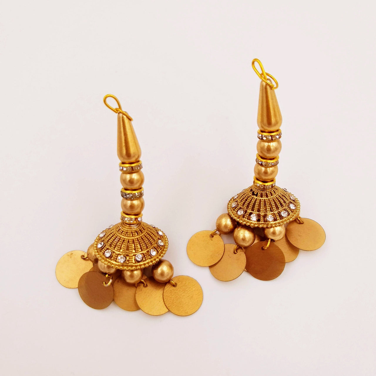Handcrafted Gold Bead Tassels Latkan, Indian Latkans, Gold Beaded Danglers