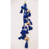 Thumbnail for Royal Blue And Gold Fabric Balls Bunch Tassels, Latkan, Embellishments