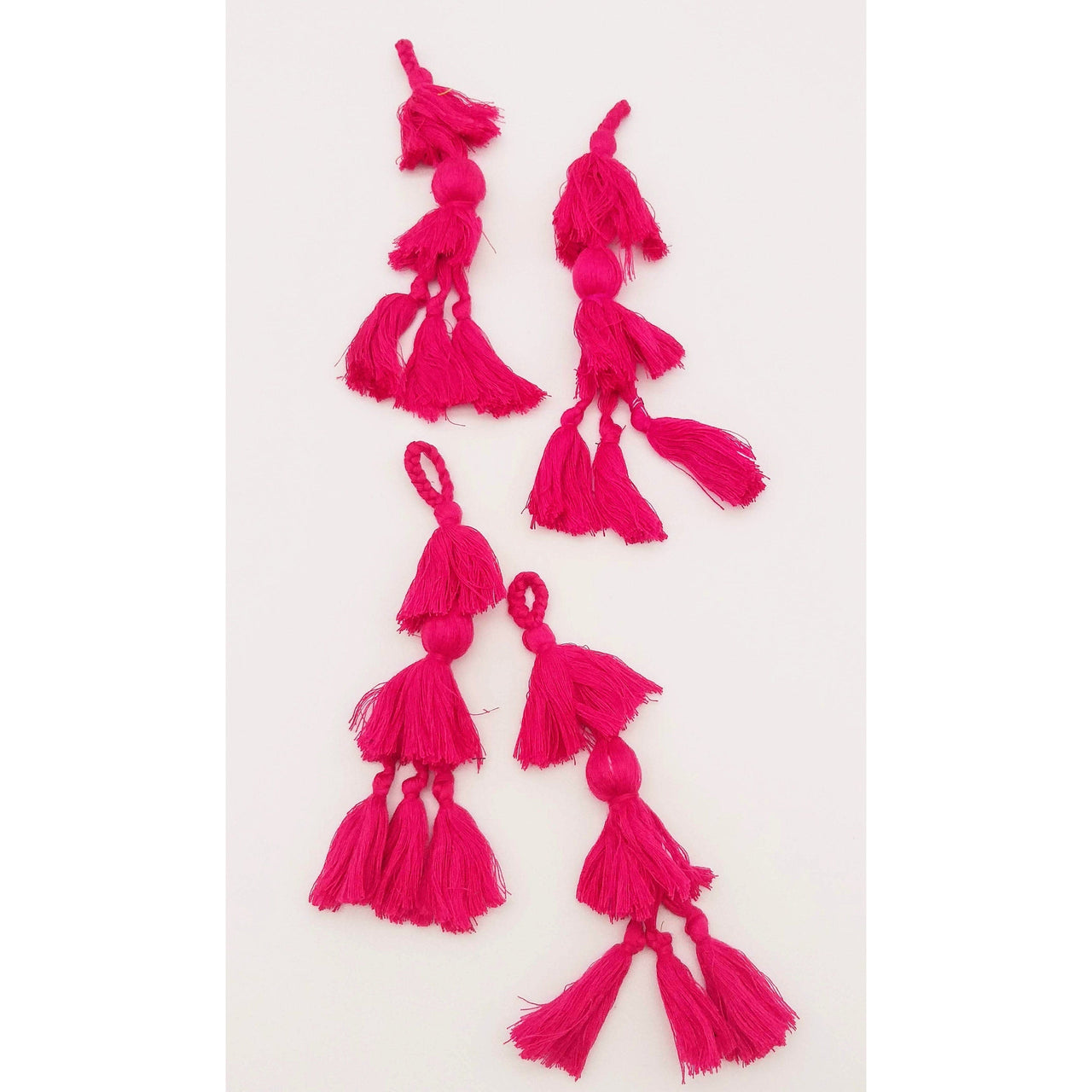 Dark Pink Tassels, Cotton Tassels, Bohemian