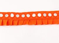 Thumbnail for Orange Satin Pleated Lace Trim, Mirrored Fringe Trimming, Approx. 30mm wide