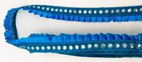 Thumbnail for Blue Satin Pleated Lace Trim, Mirrored Fringe Trimming, Approx. 30mm wide