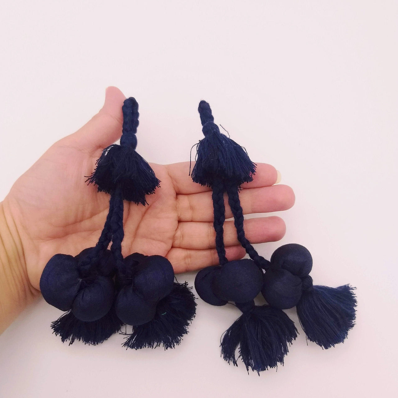Blue Silk Ball Tassels, Latkan, Embellishments